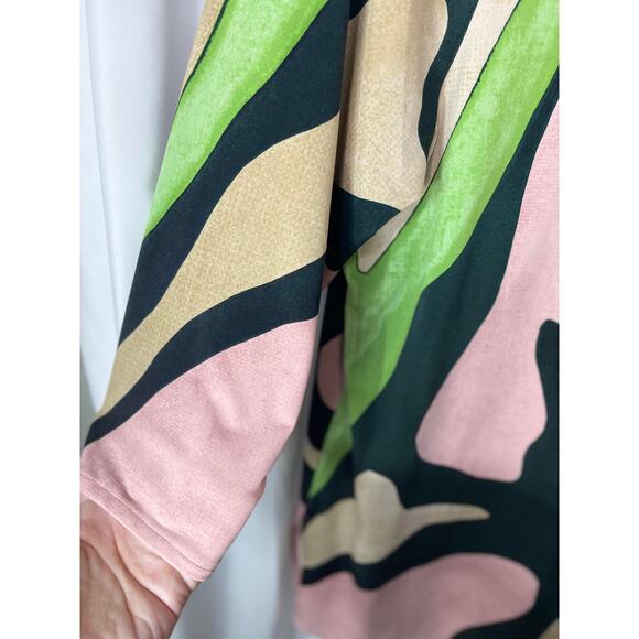 Alfani tunic top blouse shirt women's extra large XL green black throwback - Picture 2 of 15